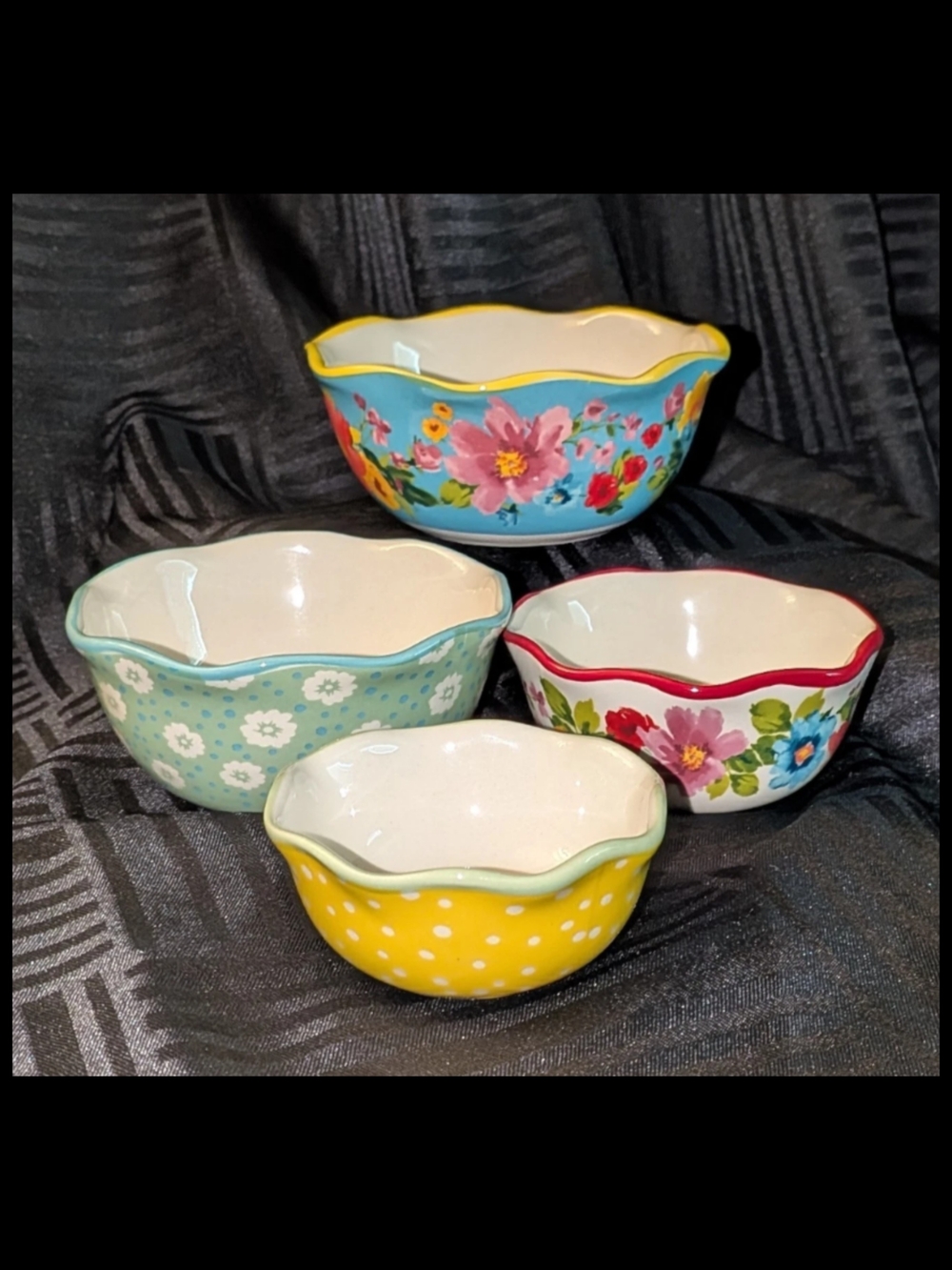 The Pioneer Woman Stoneware Floral Nesting Measuring Bowls 4pc Set